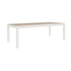 Table Calla avec allonges coloris blanc en aluminium - 160/240 x 100 cm
