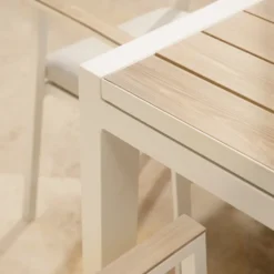 Table Calla avec allonges coloris blanc en aluminium - 160/240 x 100 cm
