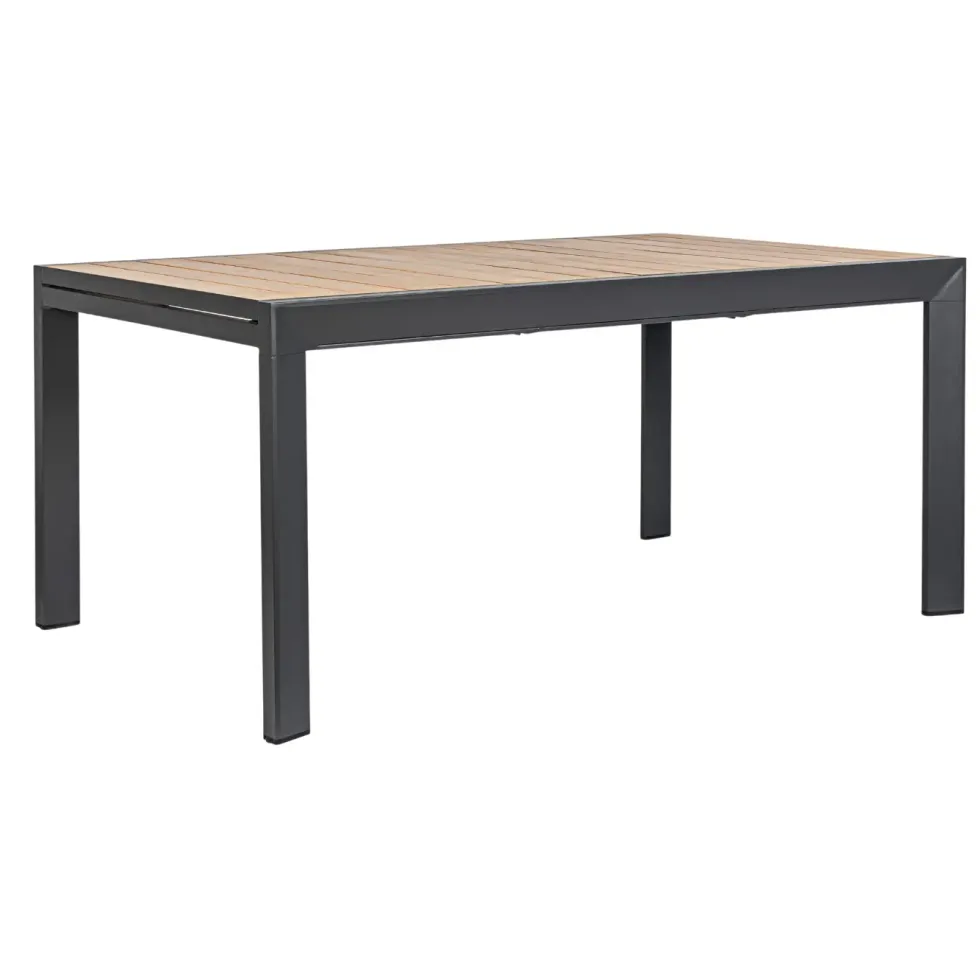 Table Calla naturel avec allonges coloris bois en aluminium - 220/340 x 100 cm