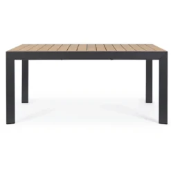 Table Calla naturel avec allonges coloris bois en aluminium - 220/340 x 100 cm