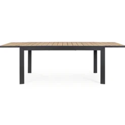 Table Calla naturel avec allonges coloris bois en aluminium - 220/340 x 100 cm