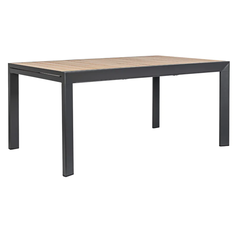 Table Calla naturel avec allonges coloris bois en aluminium - 220/340 x 100 cm
