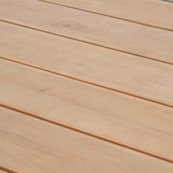 Table Calla naturel avec allonges coloris bois en aluminium - 220/340 x 100 cm