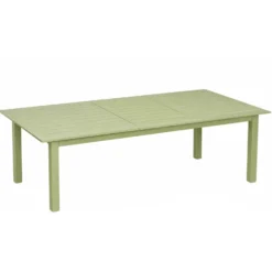 Table Caméline II coloris vert en aluminium - 130 x 180 x 84 cm