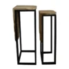 Table d’appoint en teck à socle noir - 29 x 28 x 77 cm