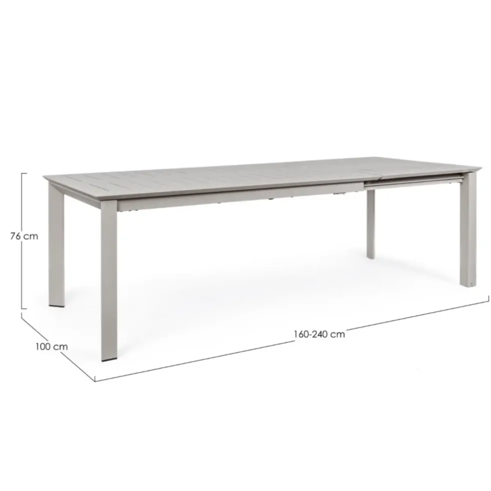 Table de jardin extensible Bizzotto Konnor Rastin - 160/240 x 100 cm