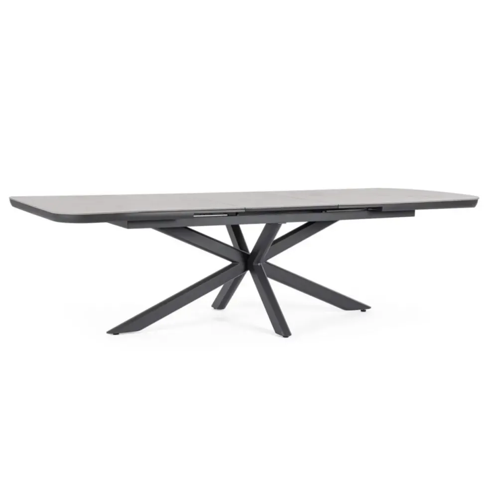 Table extensible en aluminium anthracide et pierre sintérisée Bizzotto Pascal Anthracite