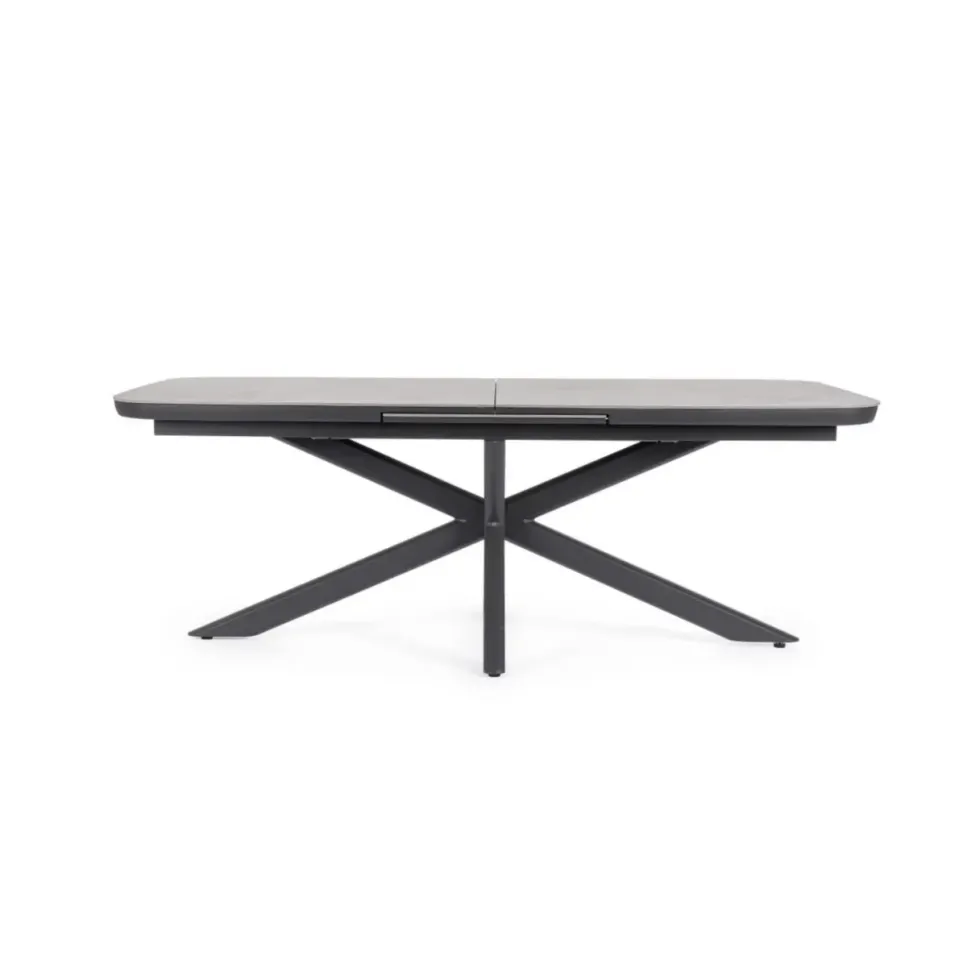 Table extensible en aluminium anthracide et pierre sintérisée Bizzotto Pascal Anthracite