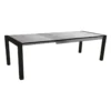 Table extérieure coloris noir mat/Gris Métal en aluminium Stern - 174/214/254 x 90 x 75 cm