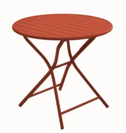 Table Max terracota coloris marron en aluminium - Ø 80 x 74 cm