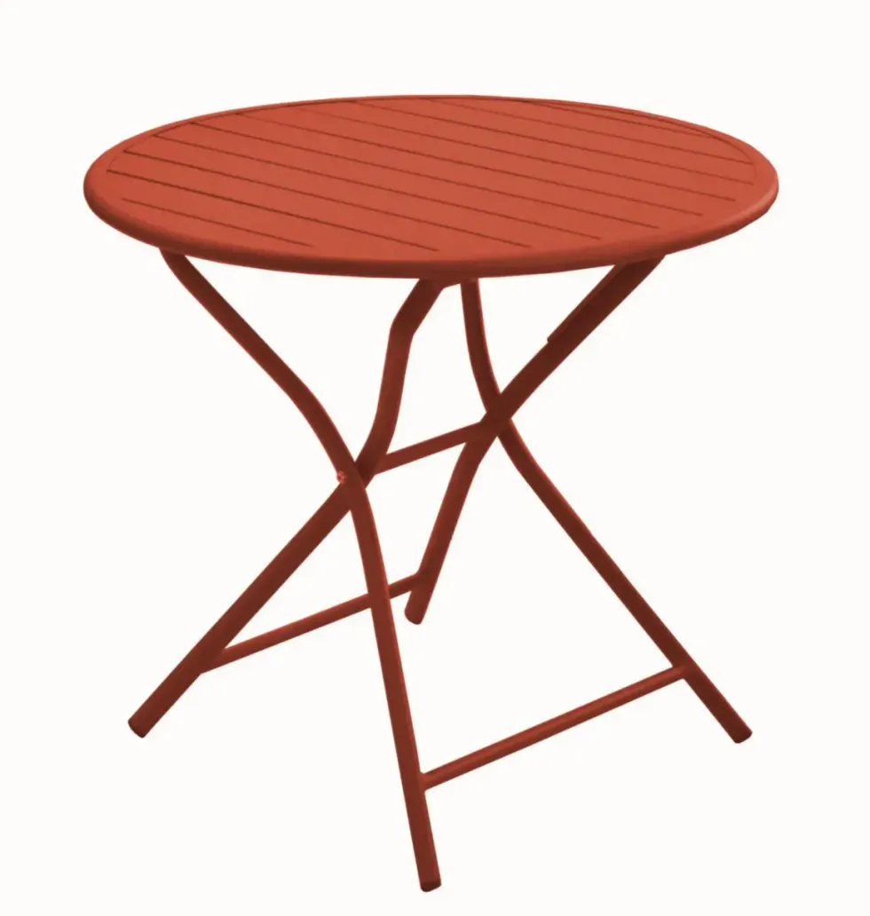 Table Max terracota coloris marron en aluminium - Ø 80 x 74 cm