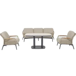 Table réglable anthracite en aluminium Bizzotto Talete - 135 x 83 x 51/72 cm