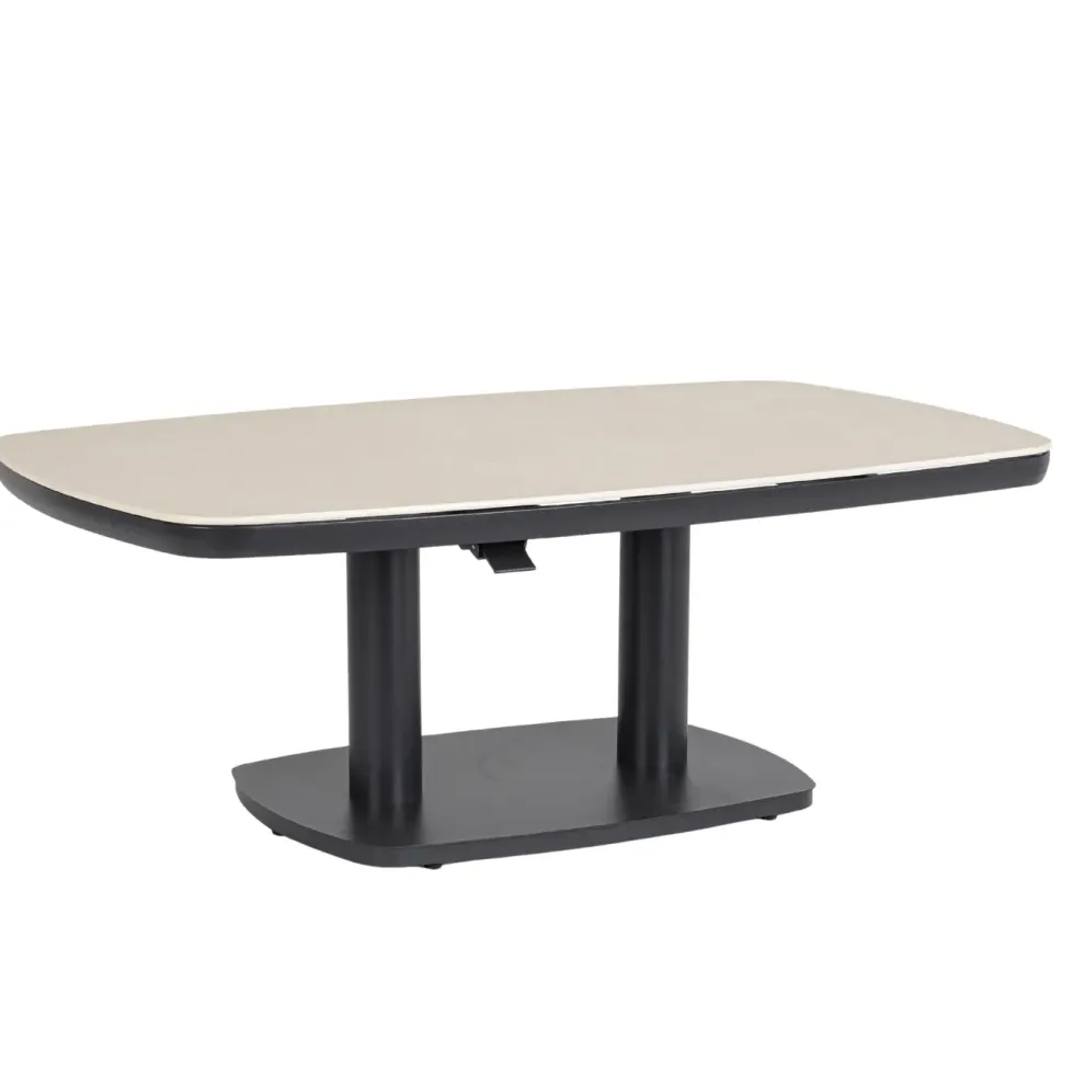 Table réglable anthracite en aluminium Bizzotto Talete - 135 x 83 x 51/72 cm