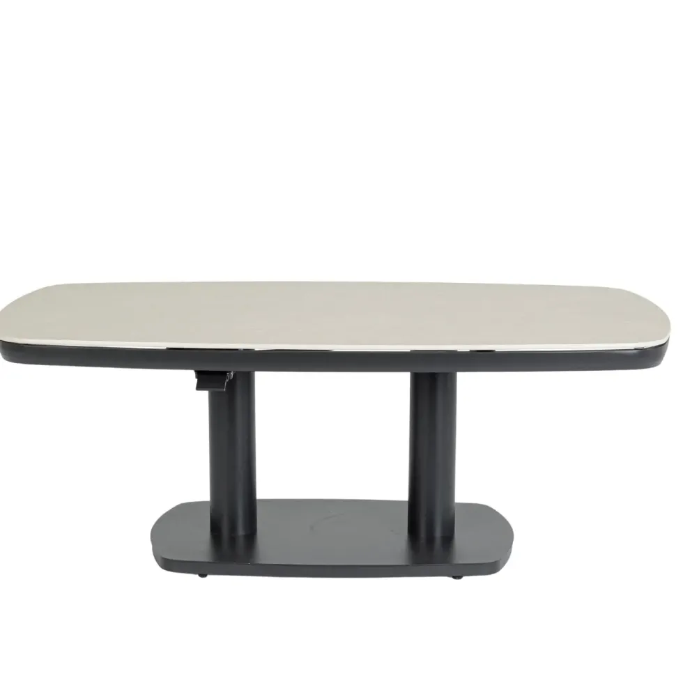 Table réglable anthracite en aluminium Bizzotto Talete - 135 x 83 x 51/72 cm