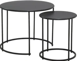 Table ronde en métal noir petit modèle - Ø 38 x H 45 cm