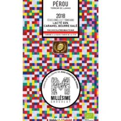 Tablette de chocolat du Pérou au lait et caramel beurre salé 75 g