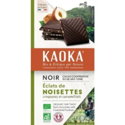 Tablette de Chocolat noir aux éclats de noisettes caramélisées - 100 gr