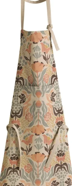 Tablier en coton imprimé multicolore avec poche Youri - 72 x 85 cm