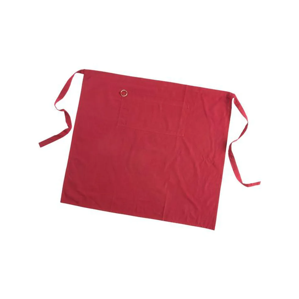 Tablier noué à la taille bordeaux en coton - 80 x 90 cm