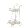 Étagère chariot à 2 étages blanche en fer enduit de poudre Marisa - 43 x 36,9 x 76,2 cm
