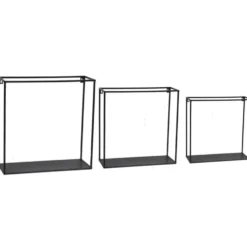 Étagère murale métallique noire moyen modèle - 40 x 15 x 40 cm