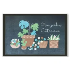 Tapis absorbant intérieur Sweetsol imprimé végétal stylisé - 60 x 40 cm