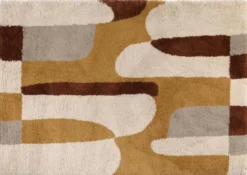 Tapis beige et marron Vivaraise Tahina - 170 x 120 cm