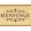Tapis brosse coco beige imprimé noir Sweetsol Bienvenue - 75 x 45 cm