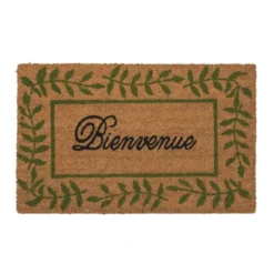 Tapis brosse coco écru imprimé noir Sweetsol Bienvenue - 75 x 45 cm