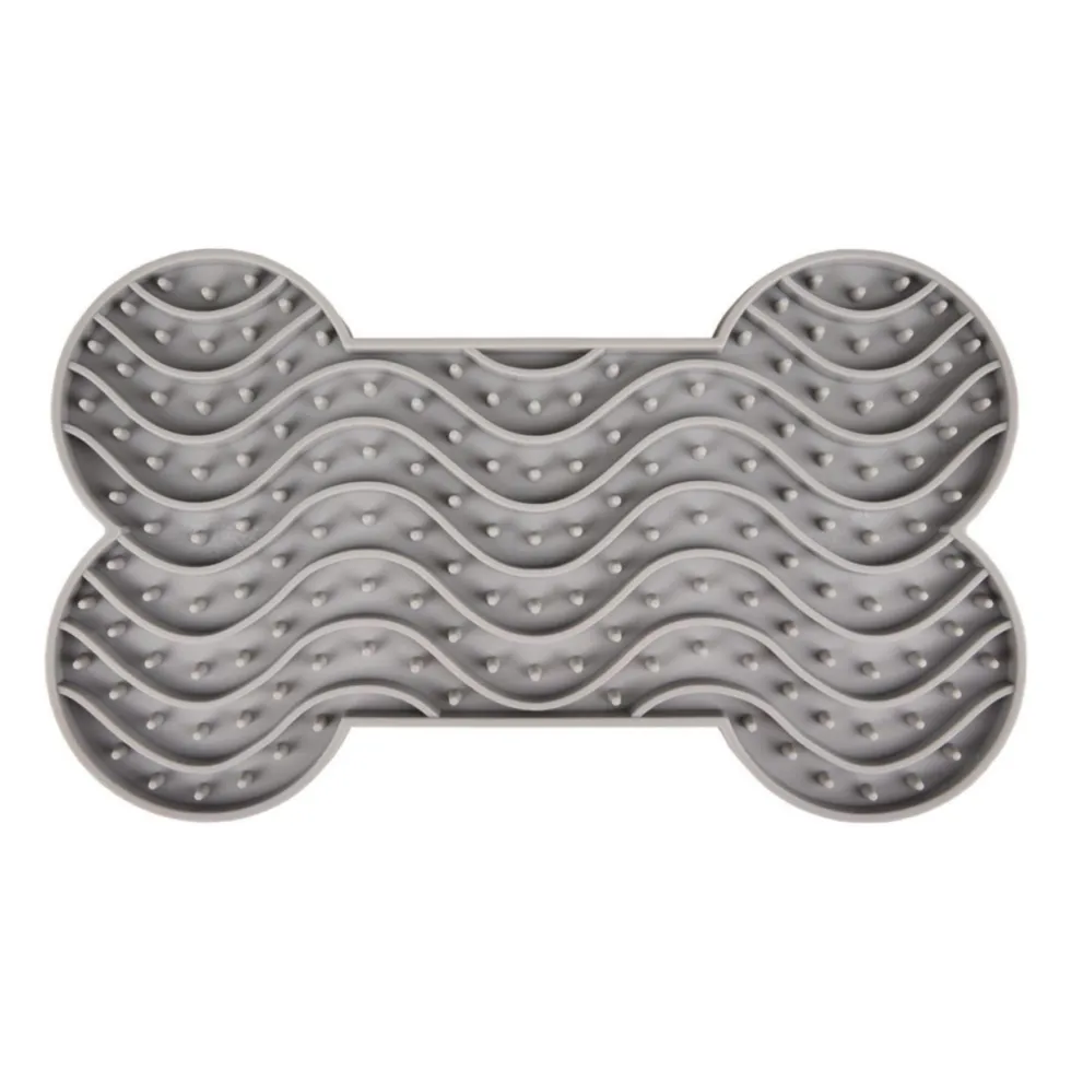Tapis à lécher avec ventouses coloris gris yummee Flamingo - 29,8 cm