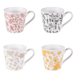 Tasses en grès multicolore Coffret Galehia - 4 x 18 cl