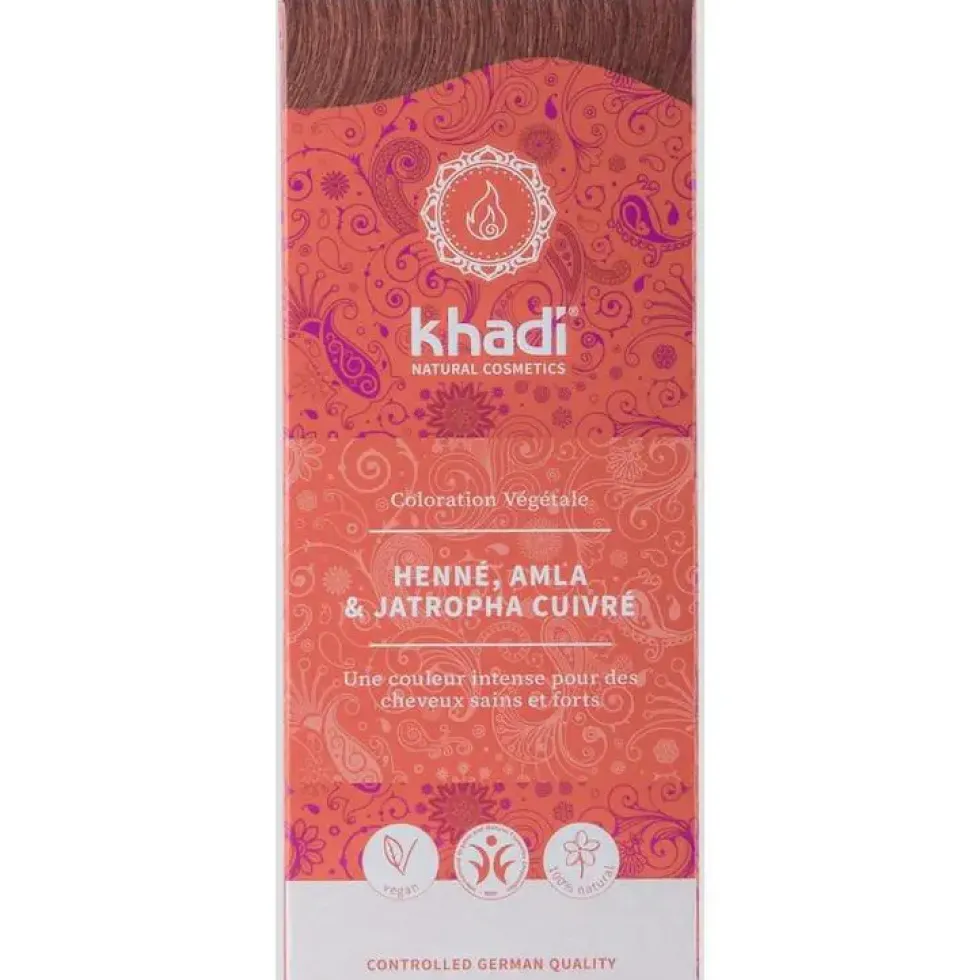 Teinture aux plantes bio au henné, amla et jatropha rouge de 100 g