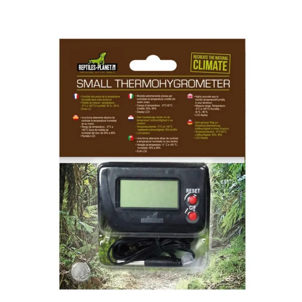 Thermo-hygromètre pour terrarium coloris noir Reptile Planet - Taille S