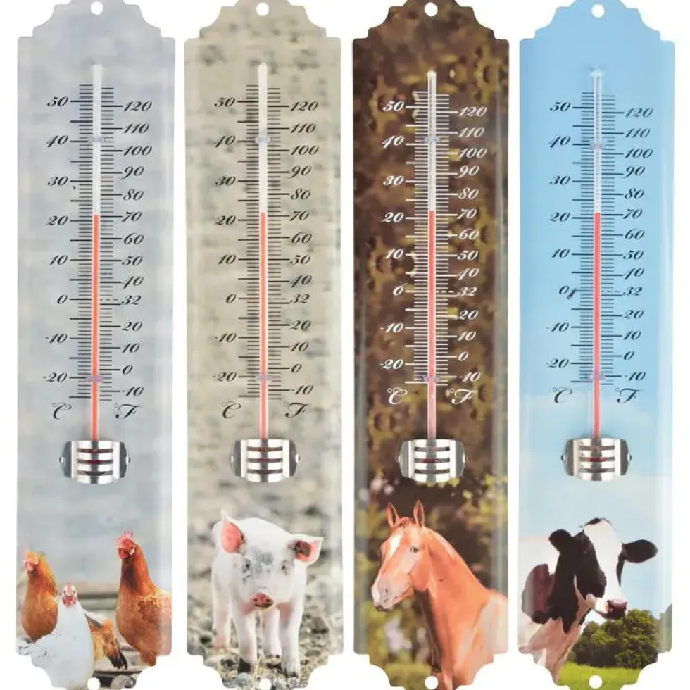 Thermomètre animaux de la ferme 6,8x1,3x29,6 cm