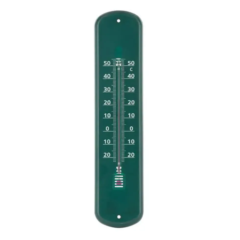 Thermomètre d’extérieur en métal vert Instant nature - 25 cm