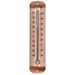 Thermomètre plaqué cuivre - 30 x 6,6 cm