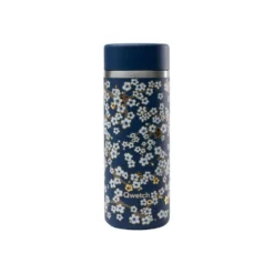Théière isotherme en inox à motifs fleurs bleu nuit Qwetch - 400 ml