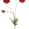 Tige de coquelicots artificiels rouges 3 fleurs - 25 x 25 x 75 cm