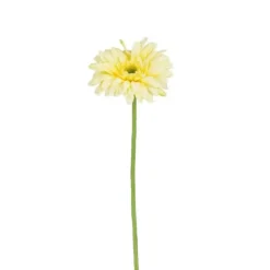 Tige de gerbera artificiel en plastique recyclé jaune - 60 cm