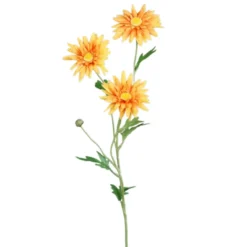 Tige de marguerite artificielle orange à 3 fleurs - 58 cm
