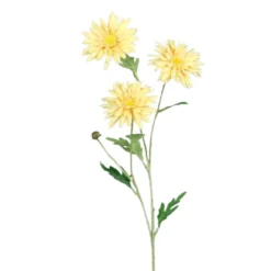 Tige de marguerite artificielle jaune à 3 fleurs - 58 cm