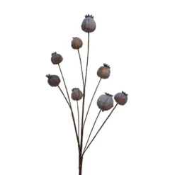 Tige de pavots pourpre en silicone Naturalys - 66 cm