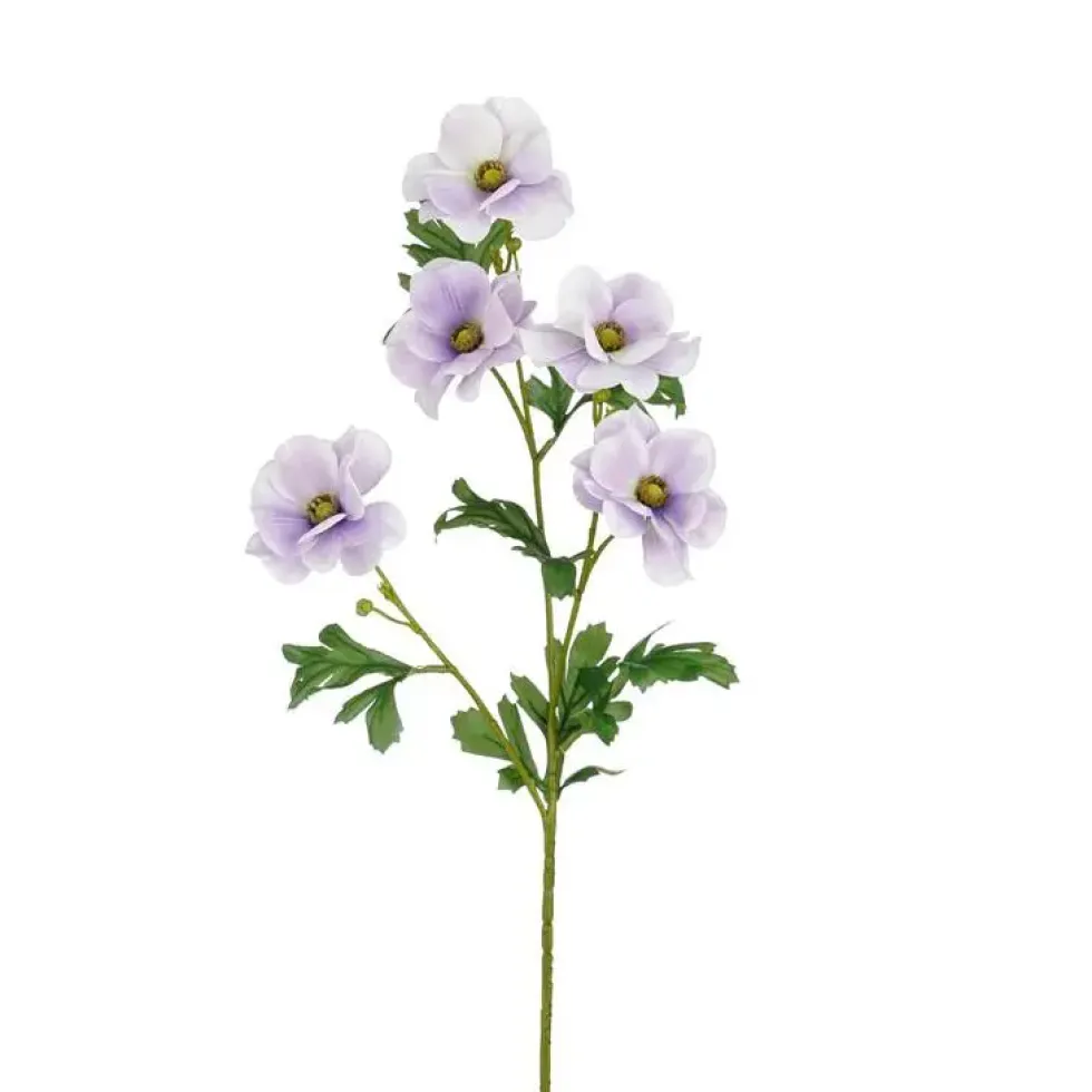 Tige de renoncule artificielle en plastique recyclé violet clair - 63 cm