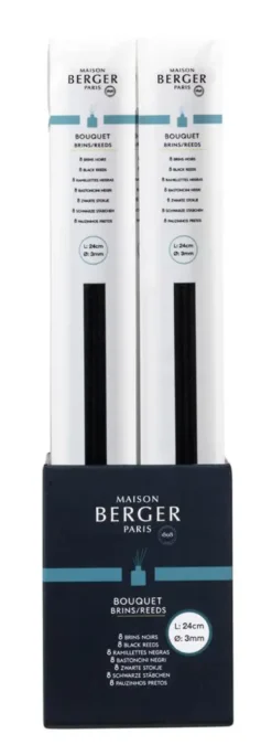 Tiges noires 24 cm pour bouquet parfumé Maison Berger - Les 8 brins