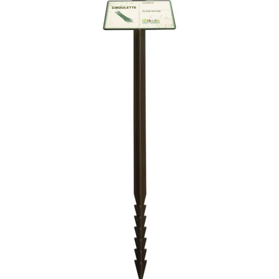Étiquette à planter jalons de jardin ciboulette coloris marron - 45 cm