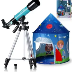 Télescope à lentille 50/360 tente d’observation bleue Bresser - 3,8 x 7 x 1 m