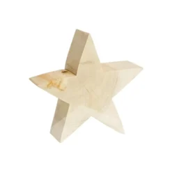 Étoile à poser en bois de peuplier naturel Marius - 20 x 20 cm