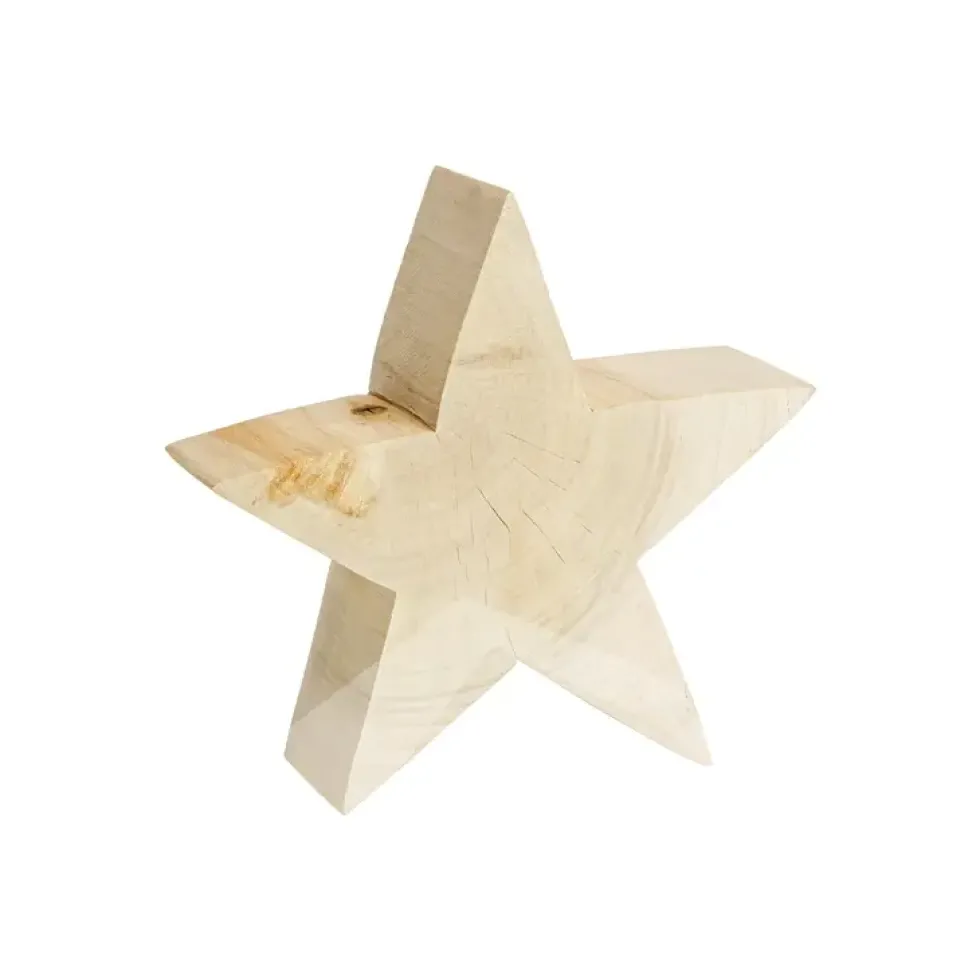 Étoile à poser en bois de peuplier naturel Marius - 20 x 20 cm