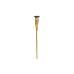 Torche solaire en bambou Bamboo Flaming Torch à LED blanc chaud Ø 9 x H 90 cm
