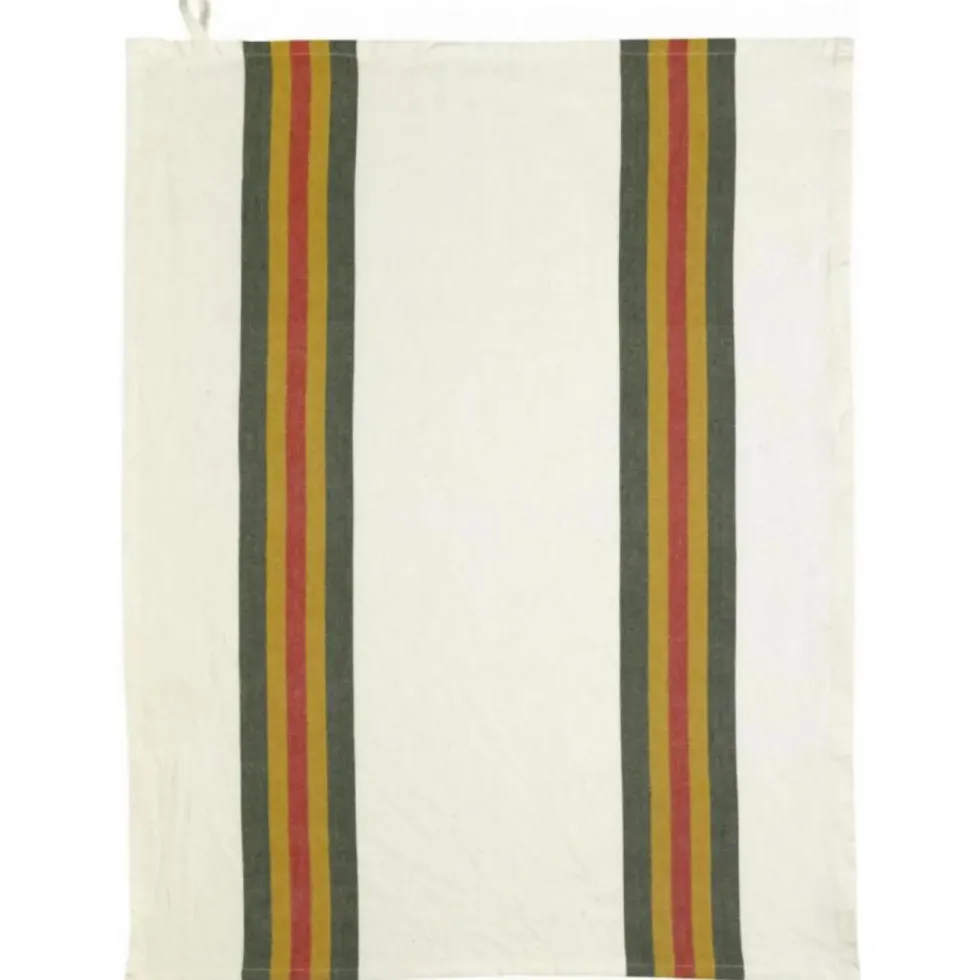 Torchon recyclé Lave Yuna coloris vert en coton - 50 x 70 cm